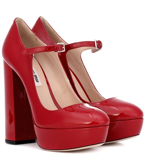 platform mary jane pumps miu miu|Miu Miu Mary Jane Platform Patent Pumps .